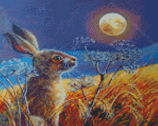 Harvest Hare Moon Diamond Paintings