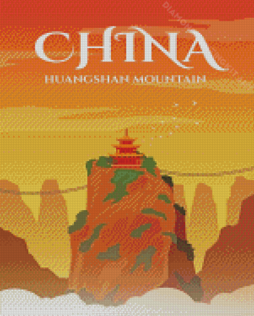 Huangshan Yellow Mountain China Poster Diamond Paintings