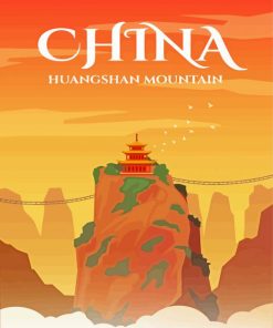 Huangshan Yellow Mountain China Poster Diamond Paintings