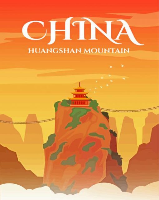 Huangshan Yellow Mountain China Poster Diamond Paintings