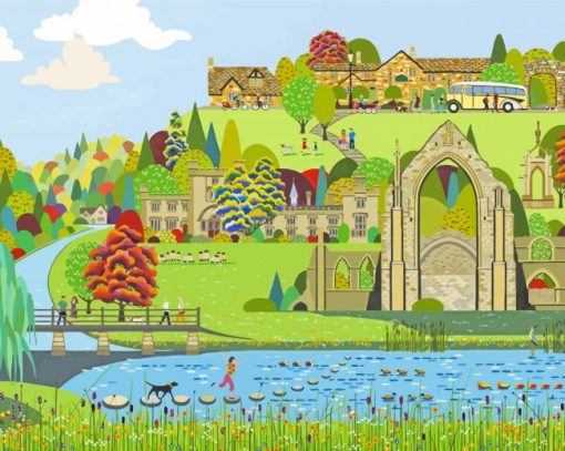 Illustration Bolton Abbey Diamond Paintings