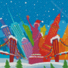 Illustration New York Christmas Diamond Paintings