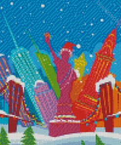 Illustration New York Christmas Diamond Paintings