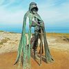 Man Holding Sword Statue In Tintagel Diamond Paintings