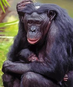 Mom Chimpanzee Diamond Paintings