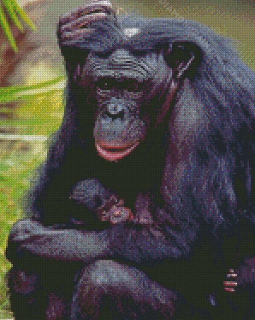 Mom Chimpanzee Diamond Paintings