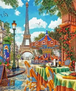 Morning Paris Cafe Diamond Paintings