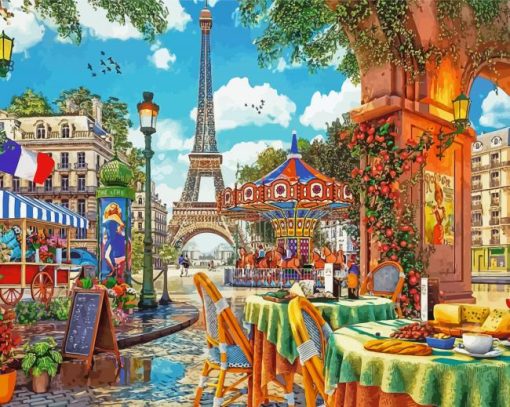 Morning Paris Cafe Diamond Paintings