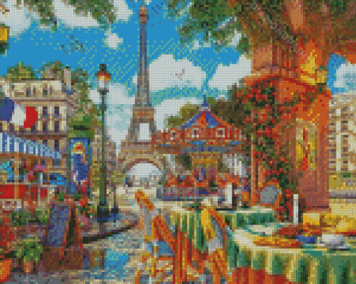 Morning Paris Cafe Diamond Paintings