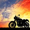 Motorcycle Silhouette In Sunset Diamond Paintings