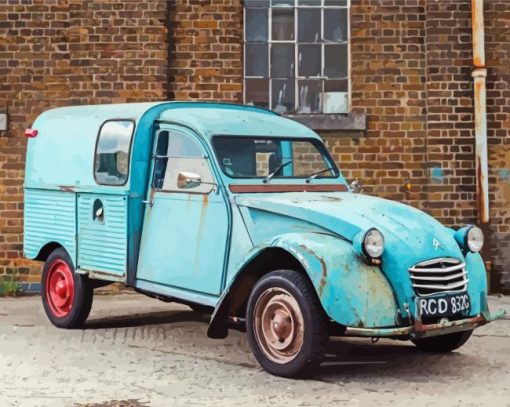 Old Rusty Citroen 2cv Car Diamond Paintings