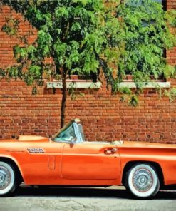 Orange Vintage 57 Thunderbird Car Diamond Paintings