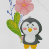 Penguin With Flower Diamond Paintings