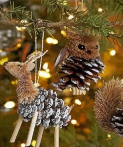 Pinecone Christmas Ornaments Diamond Paintings