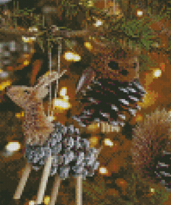 Pinecone Christmas Ornaments Diamond Paintings