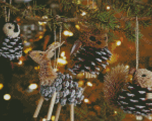 Pinecone Christmas Ornaments Diamond Paintings