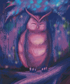 Pink Owl Bird Art Diamond Paintings