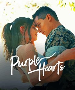 Purple Hearts Poster Diamond Paintings