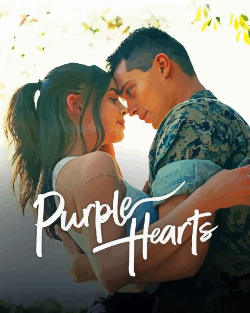 Purple Hearts Poster Diamond Paintings