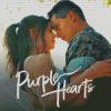 Purple Hearts Poster Diamond Paintings