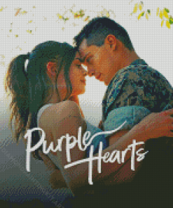 Purple Hearts Poster Diamond Paintings