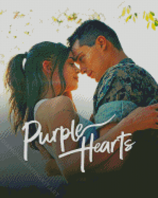 Purple Hearts Poster Diamond Paintings