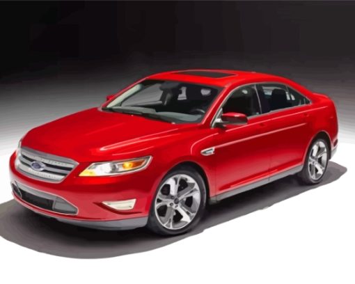 Red Ford Taurus Car Diamond Paintings