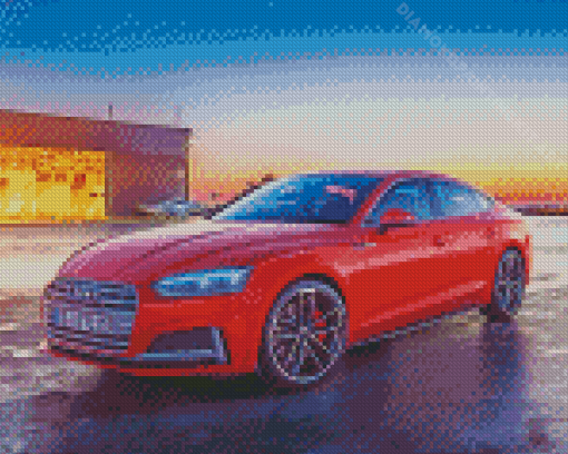 Red Audi S5 Engine Diamond Paintings