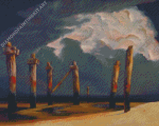 Remnant Pier With A Stormy Sky Diamond Paintings