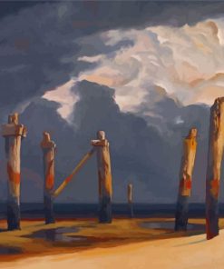 Remnant Pier With A Stormy Sky Diamond Paintings