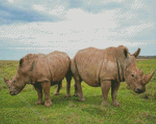 Rhinos Animals Diamond Paintings