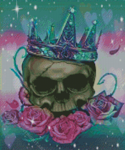 Skull Queen And Flowers Diamond Paintings