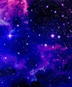 Stars In Blue Purple Galaxy Diamond Paintings