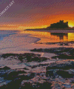 Sunrise Bamburgh Castle Diamond Paintings