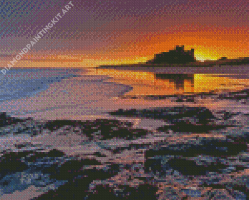 Sunrise Bamburgh Castle Diamond Paintings