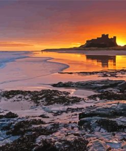 Sunrise Bamburgh Castle Diamond Paintings