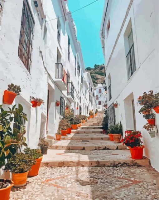 The White Village Frigiliana Spain Diamond Paintings