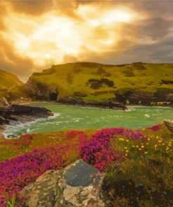 Tintagel At Sunset Diamond Paintings