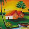 Village Scene Art Diamond Paintings