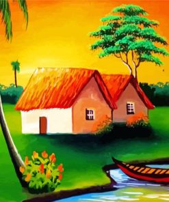 Village Scene Art Diamond Paintings