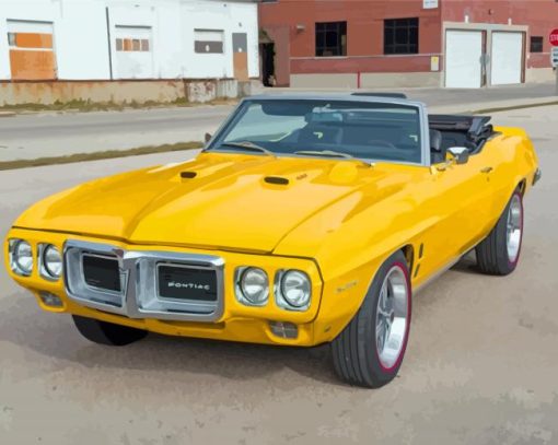 Yellow 1969 Pontiac Firebird Diamond Paintings