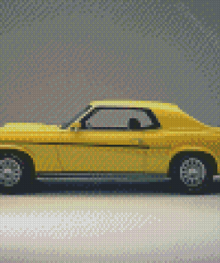 Yellow Mercury Cougar Classic Car Diamond Paintings