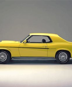 Yellow Mercury Cougar Classic Car Diamond Paintings