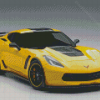 Yellow Corvette Chevrolet Car Diamond Paintings