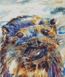 Abstract Otter In Water Diamond Paintings