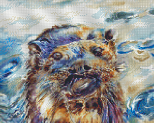 Abstract Otter In Water Diamond Paintings