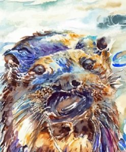 Abstract Otter In Water Diamond Paintings