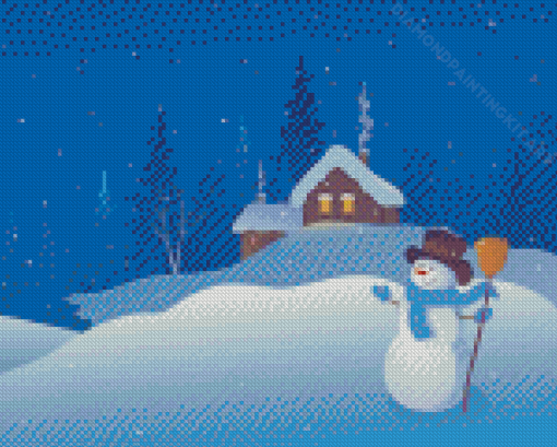 Aesthetic Night Snowfall Art Diamond Paintings