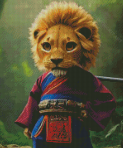 Asian Warrior Lion Diamond Paintings