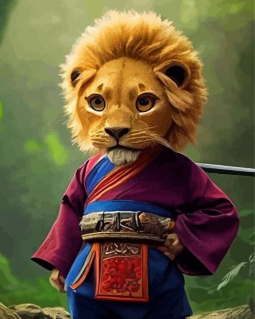 Asian Warrior Lion Diamond Paintings